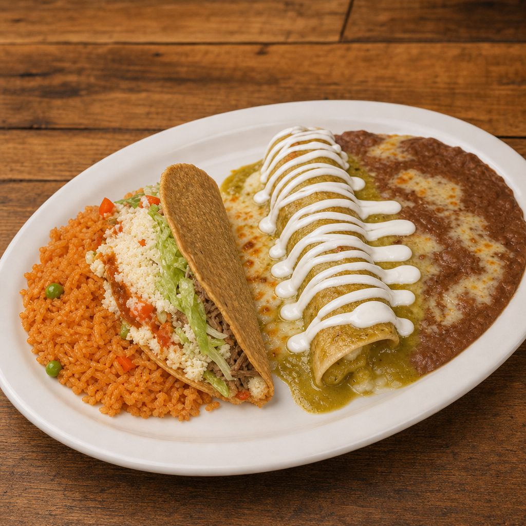 6. Enchilada Suiza y Taco Combo.